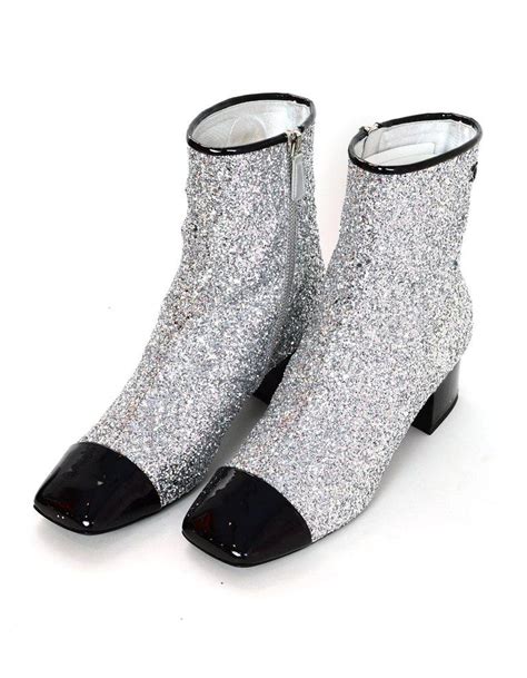 chanel sparkly boots|chanel cap toe boots.